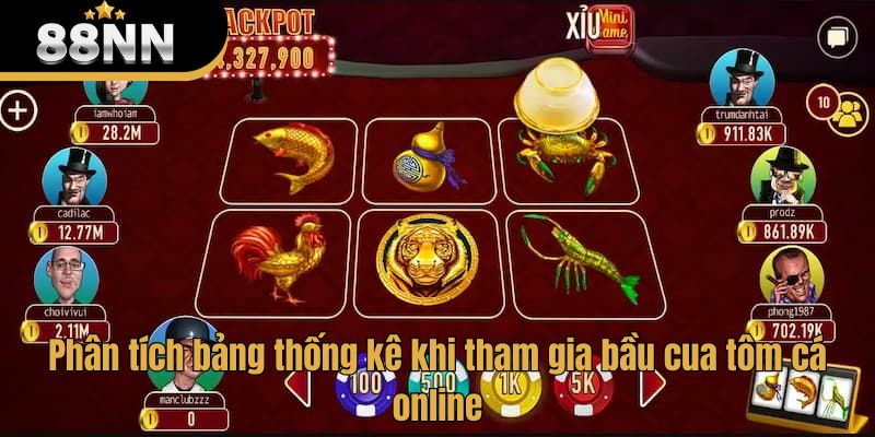 Phân tích bảng thống kê khi tham gia bầu cua tôm cá online